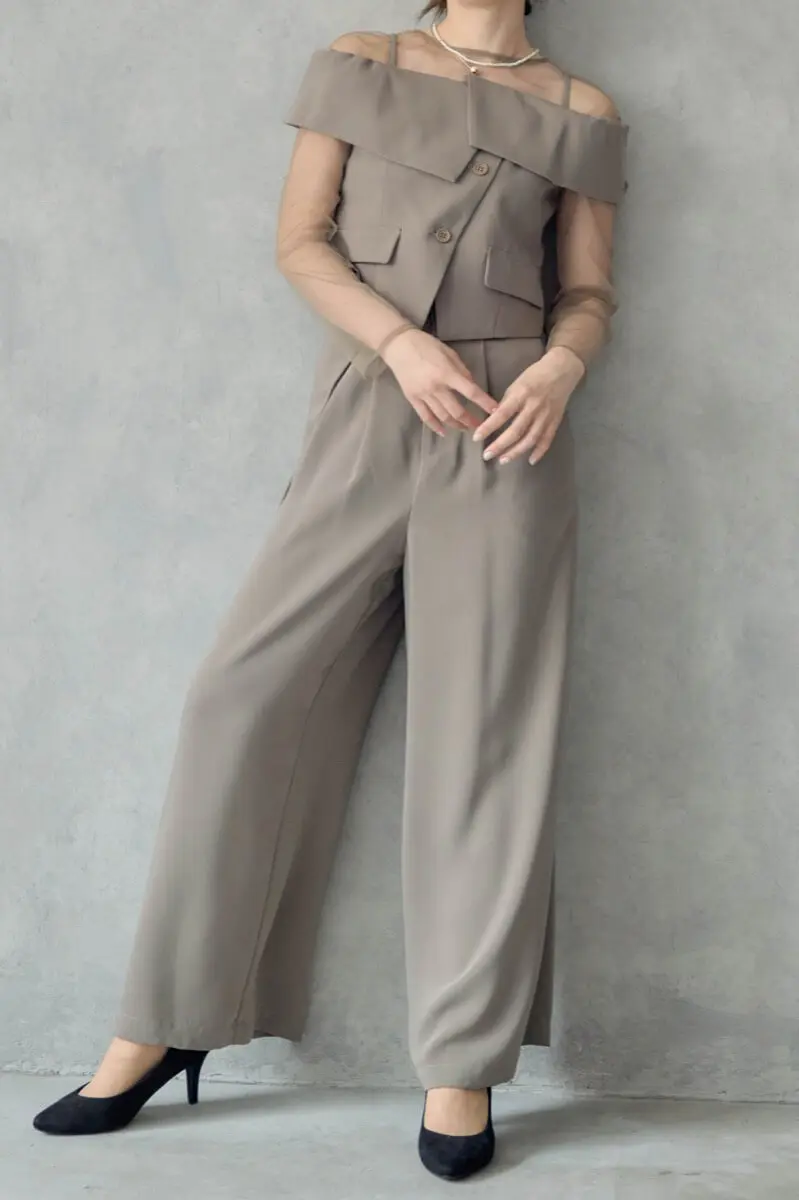 ベージュのMulti wayyトップスセットパンツドレス | LE' RURE