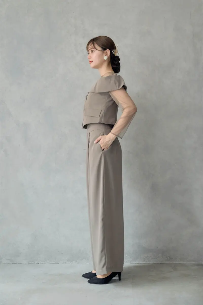 ベージュのMulti wayyトップスセットパンツドレス | LE' RURE