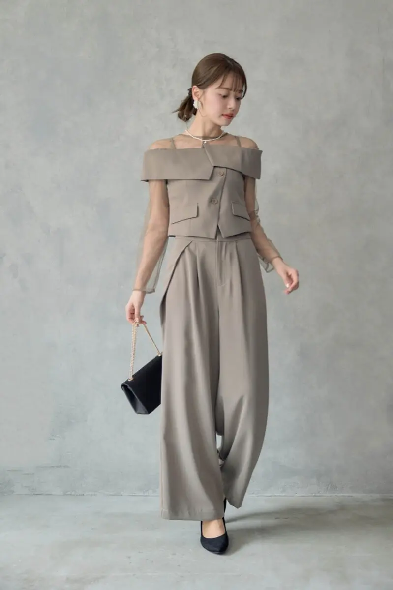 ベージュのMulti wayyトップスセットパンツドレス | LE' RURE