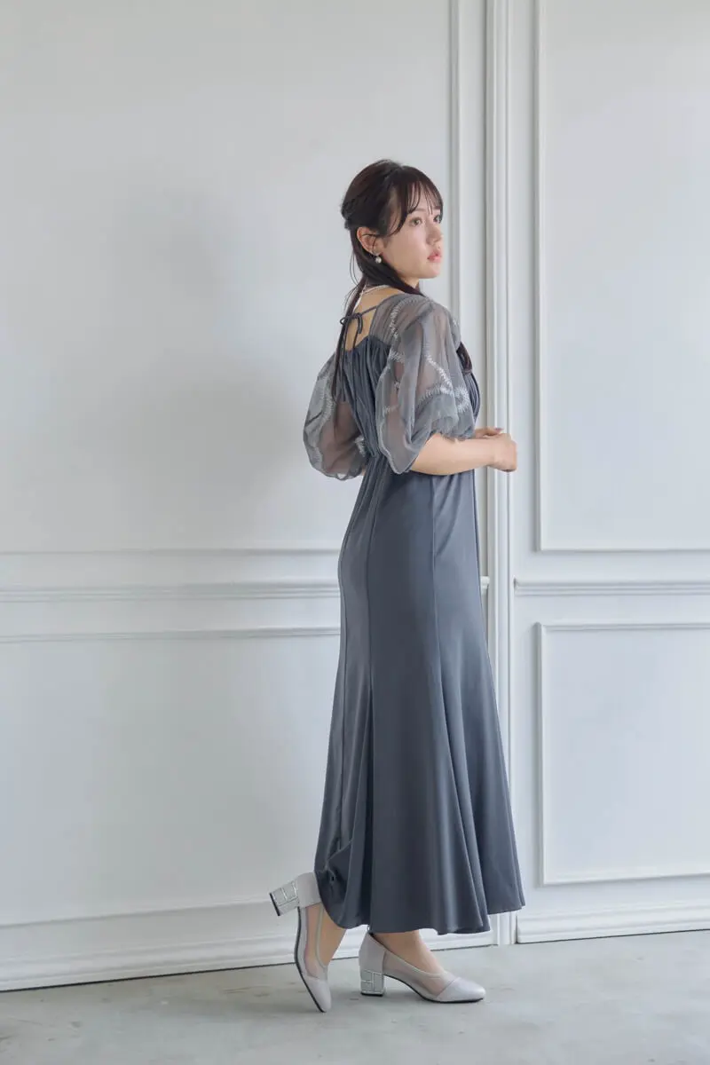 nest Robe リネンフレアスリーブ2wayドレス リネンフレアスリーブ2wayドレス new color｜nest Robe