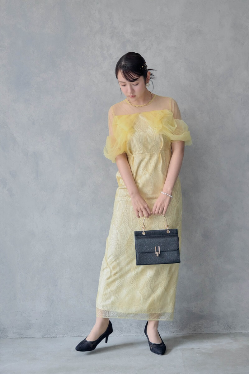 イエローのトルナードペンシルドレスの商品画像8