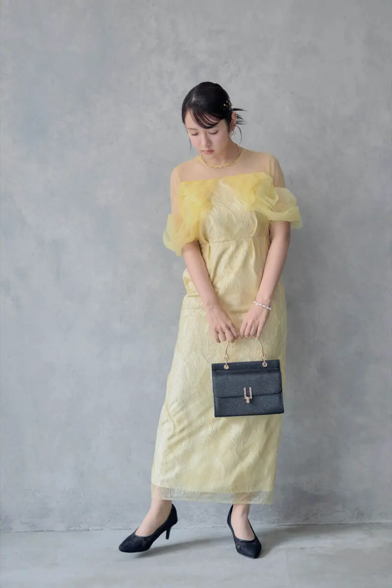 イエローのトルナードペンシルドレス | et.UNiVER | M | 結婚式