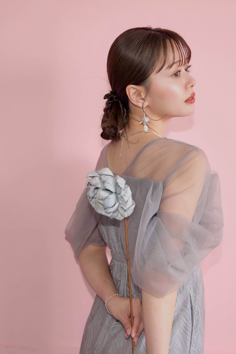 グレーのトルナードペンシルドレス | et.UNiVER | M | 結婚式