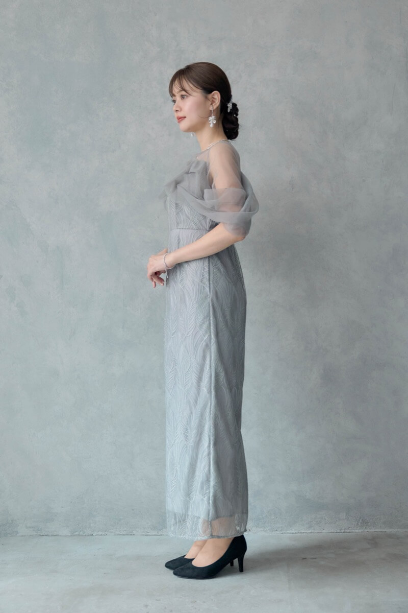 グレーのトルナードペンシルドレスの商品画像3