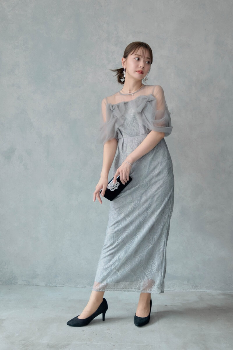 グレーのトルナードペンシルドレス | et.UNiVER | M | 結婚式