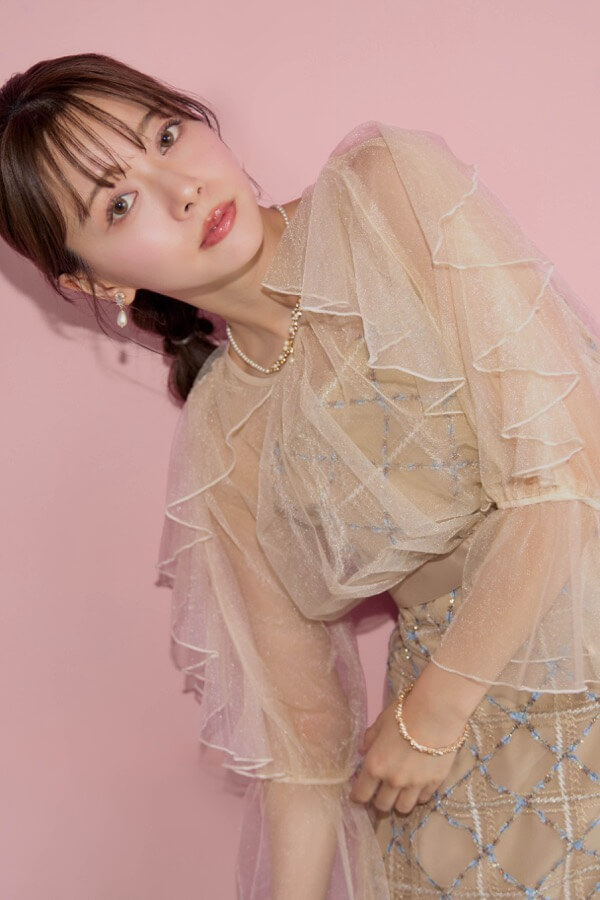 ベージュのボレロ付きチェックレースドレス | Dorry doll | M | A-3032