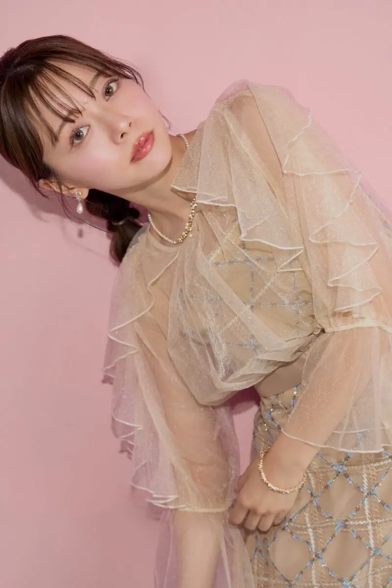 Dorry Doll レース Aラインドレス ベージュ ベージュのボレロ付きチェックレースドレス | Dorry doll | M | 結婚式