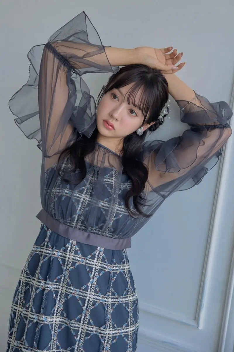 ★ 【 Dorry Doll 】 ボレロレイヤードレースドレス ブルー M ★ ☆新品☆訳あり☆ドリードール ボレロレイヤーレースドレ ブルー M