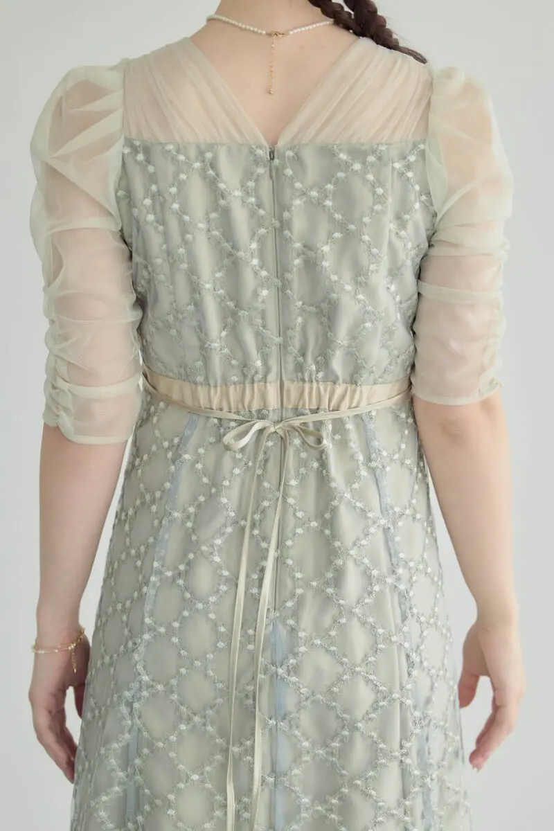 グリーンのダイヤフラワーレースドレス | Dorry doll | M | 結婚式
