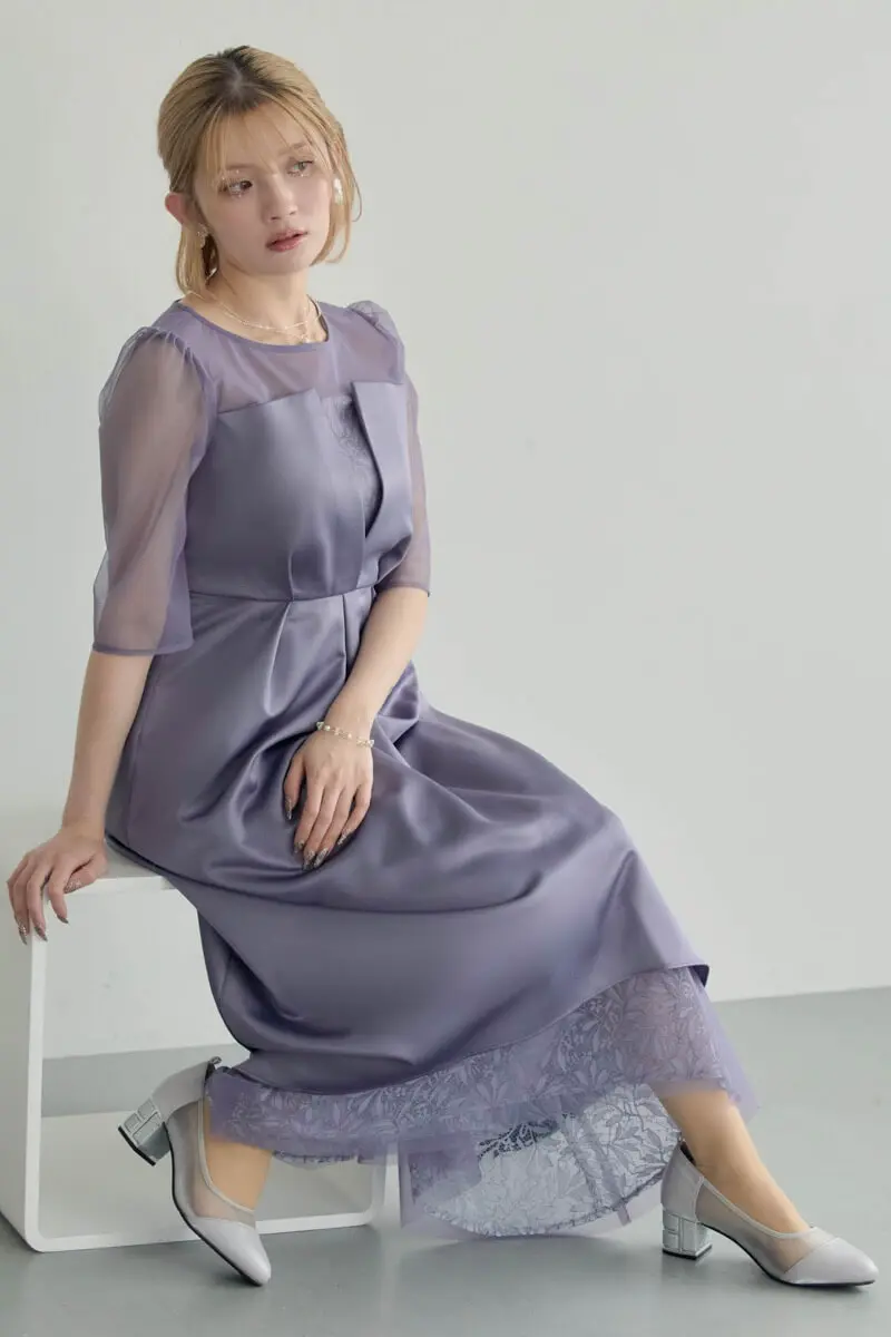 ブルーのシアーチュールビスチェドレス | Dorry doll | M | 結婚式