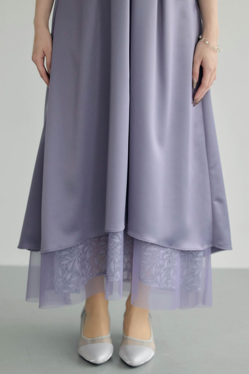 ブルーのシアーチュールビスチェドレスの商品画像7