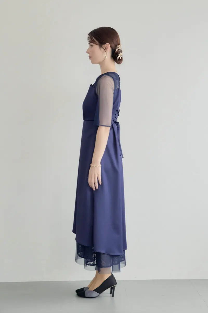 ネイビーのシアーチュールビスチェドレス | Dorry doll | M | 結婚式