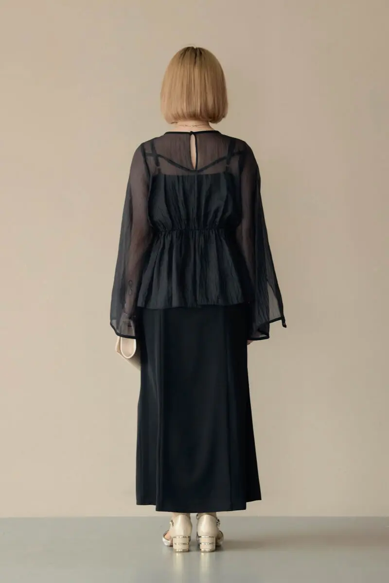 ブラックのフリルトップス付きドレス | select shop | M | 結婚式