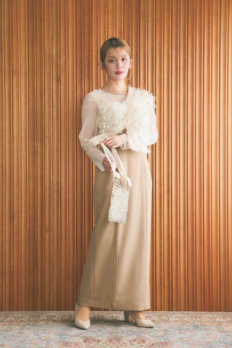 アンドレスド フリンジグリッターノットドレス M ANDRESD】fringe glitter knot dress ドレス フリンジグリッターノット