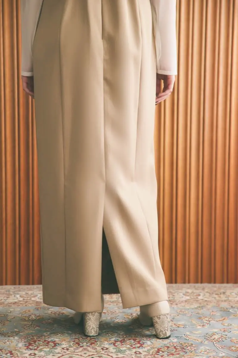 ベージュのフリンジグリッターノットドレス | ANDRESD | M | 結婚式