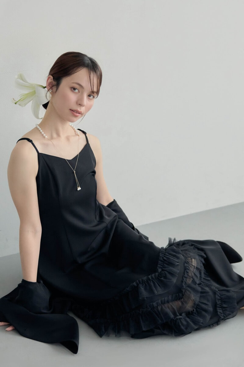 トランスペアレントヘムセットアップドレス トランスペアレントヘムセットアップドレス 2点セット ジャケット