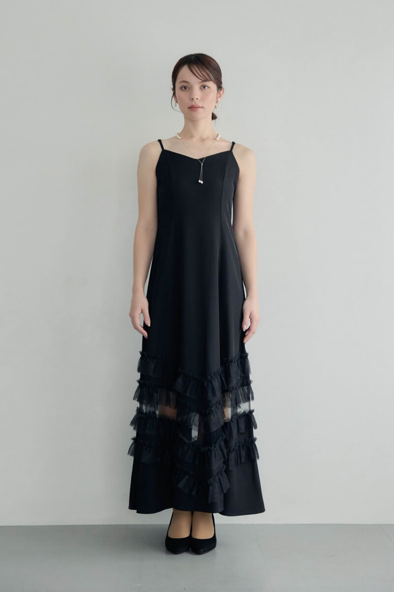 トランスペアレントヘムセットアップドレス LL 新品 未使用 トランスペアレントヘムセットアップドレス 2点セット ジャケット