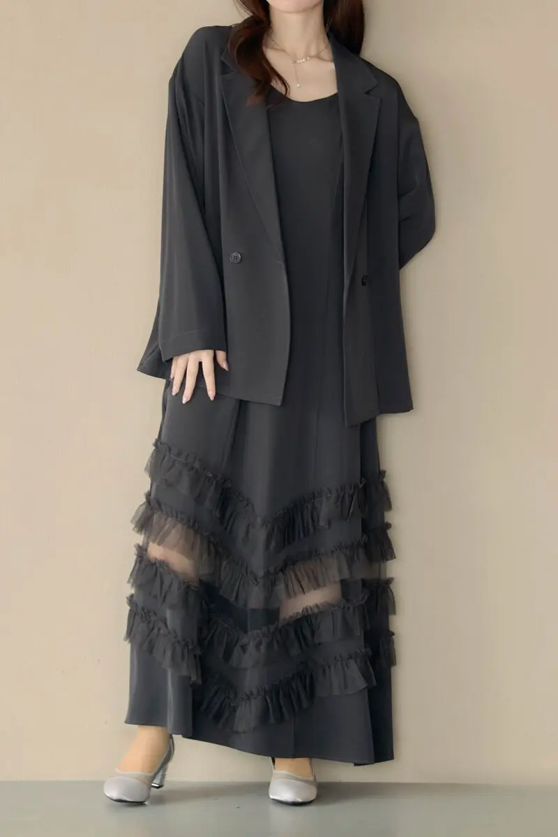 トランスペアレントヘムセットアップドレス LL 新品 未使用 niana（ニアナ） ドレス トランスペアレントヘムセットアップドレス 2