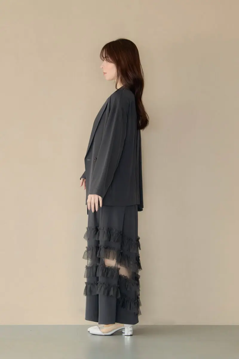 完売品 新品タグ付 et.univer トランスペアレントヘムセットアップドレス トランスペアレントヘムセットアップドレス 2点セット ジャケット