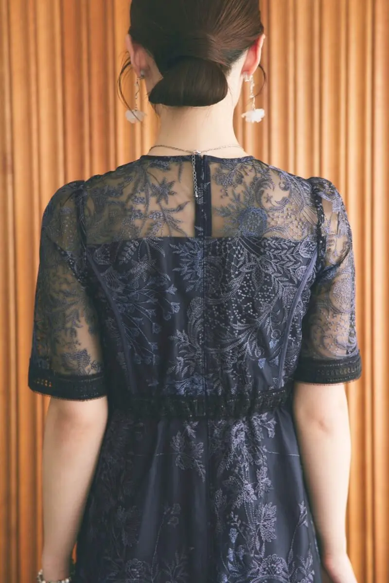 ネイビーのラダーレースドレス | Dorry doll | M | 結婚式パーティーの