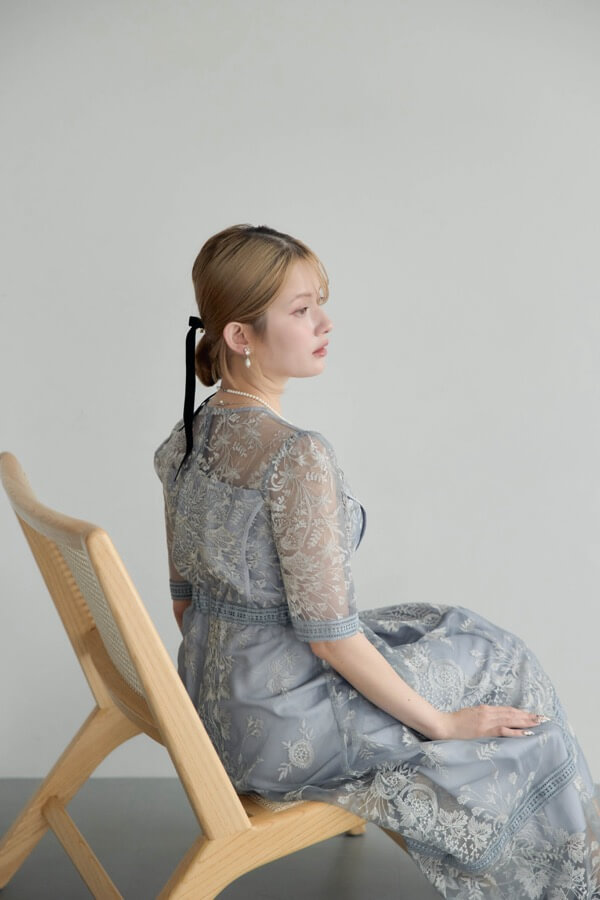 ブルーのラダーレースドレス | Dorry doll | M | A-3068