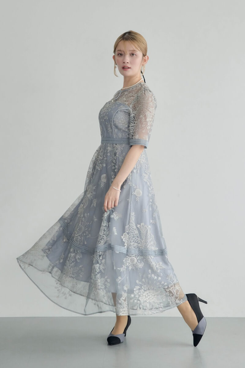 ブルーのラダーレースドレス | Dorry doll | M | 結婚式パーティーの