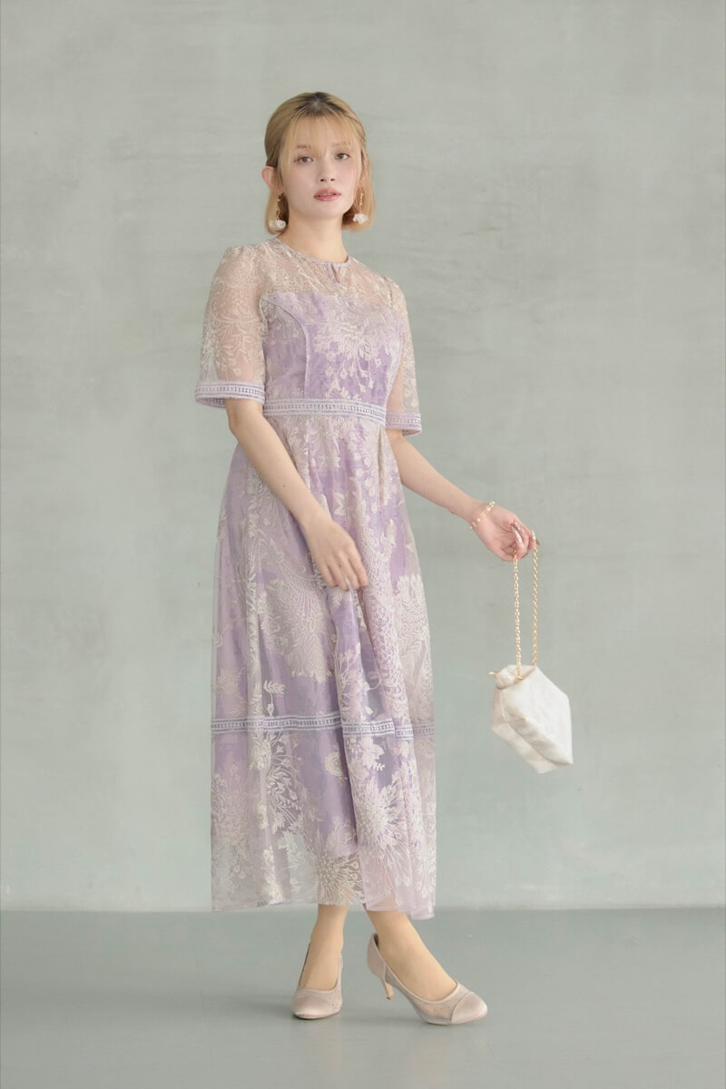 ピンクのラダーレースドレスの商品画像8