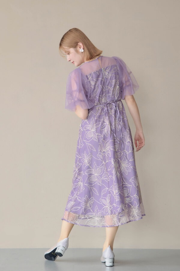 パープルのリリーパターンレースドレス | Dorry doll | M | A-3081