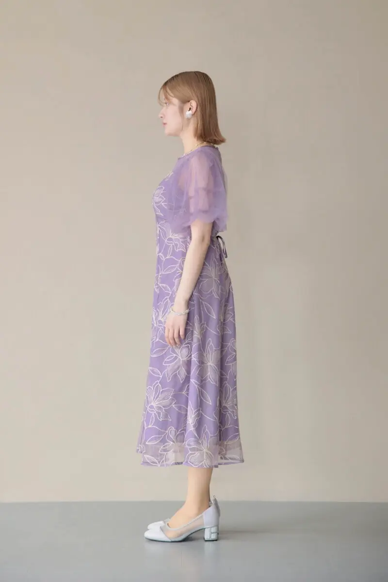 パープルのリリーパターンレースドレス | Dorry doll | M | 結婚式
