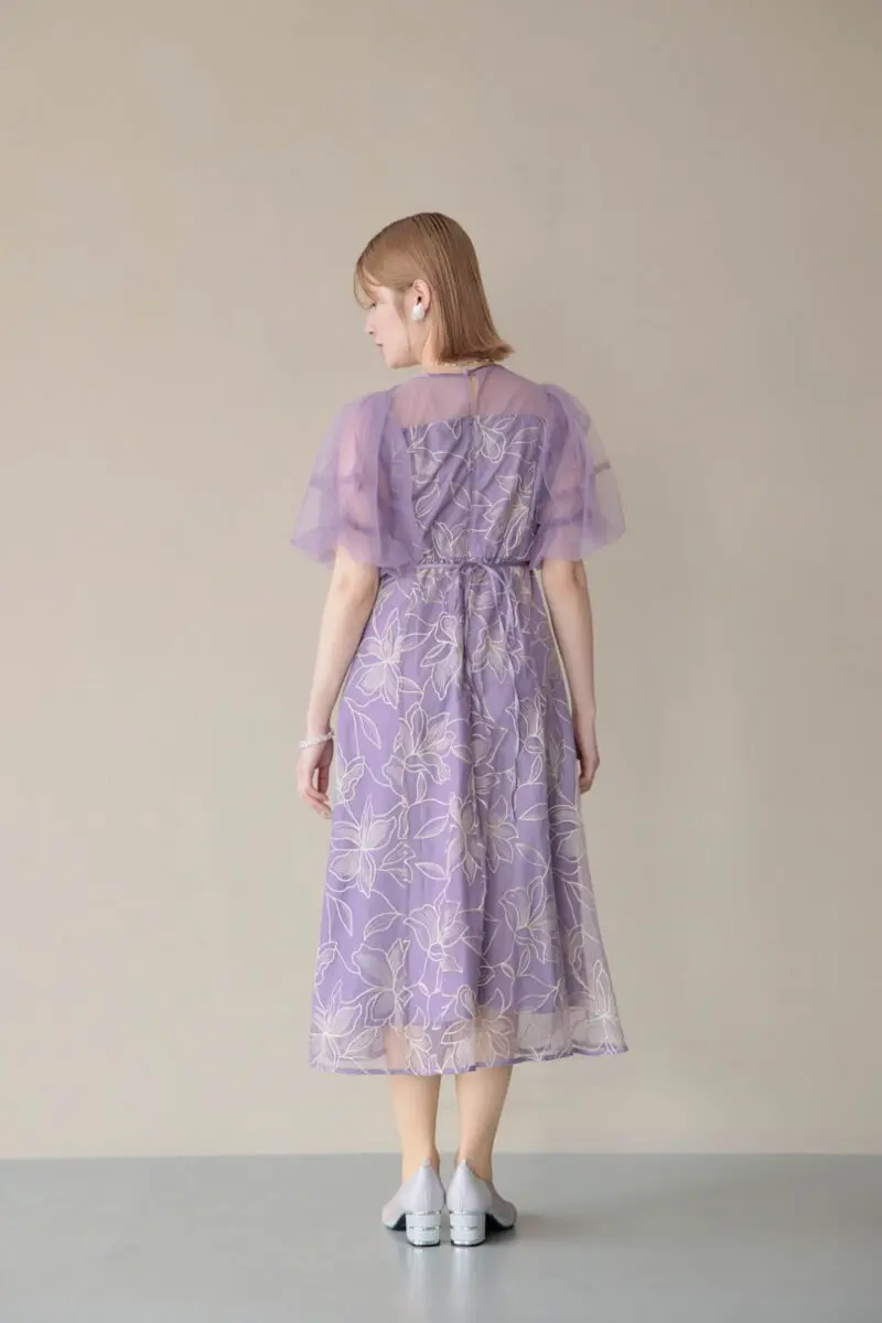 パープルのリリーパターンレースドレス | Dorry doll | M | 結婚式