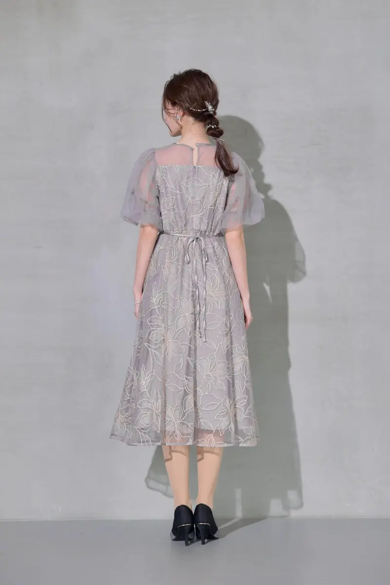 グレーのリリーパターンレースドレス | Dorry doll | M | 結婚式
