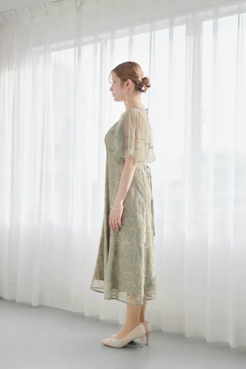 グリーンのリリーパターンレースドレス | Dorry doll | M | 結婚式