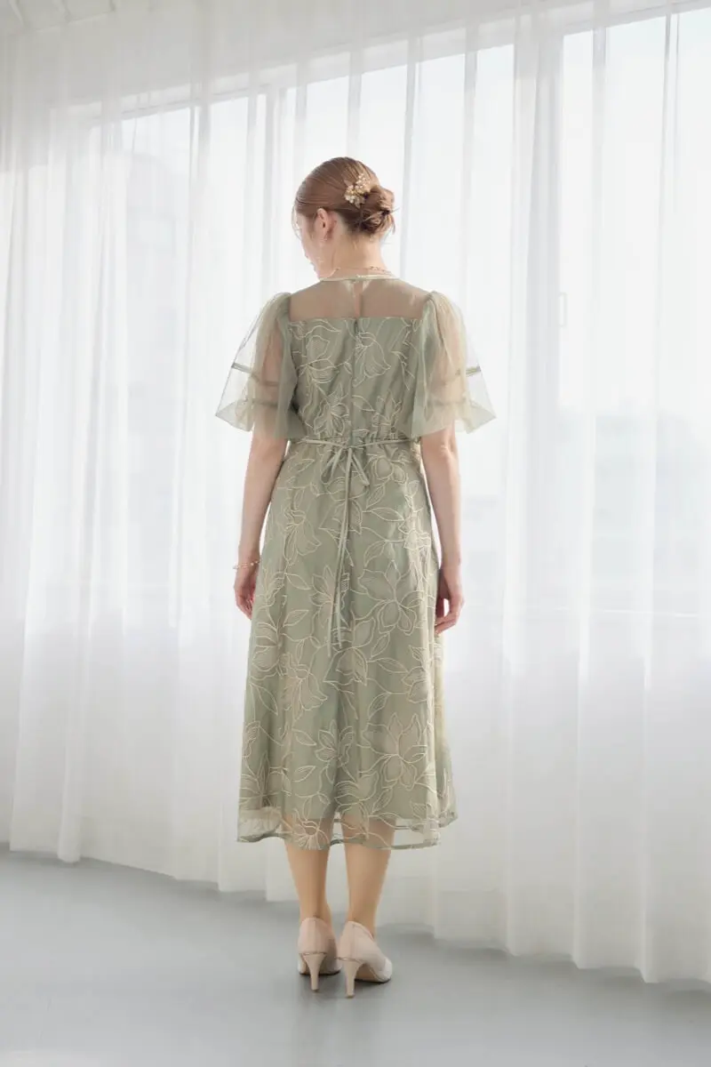 グリーンのリリーパターンレースドレス | Dorry doll | M | 結婚式