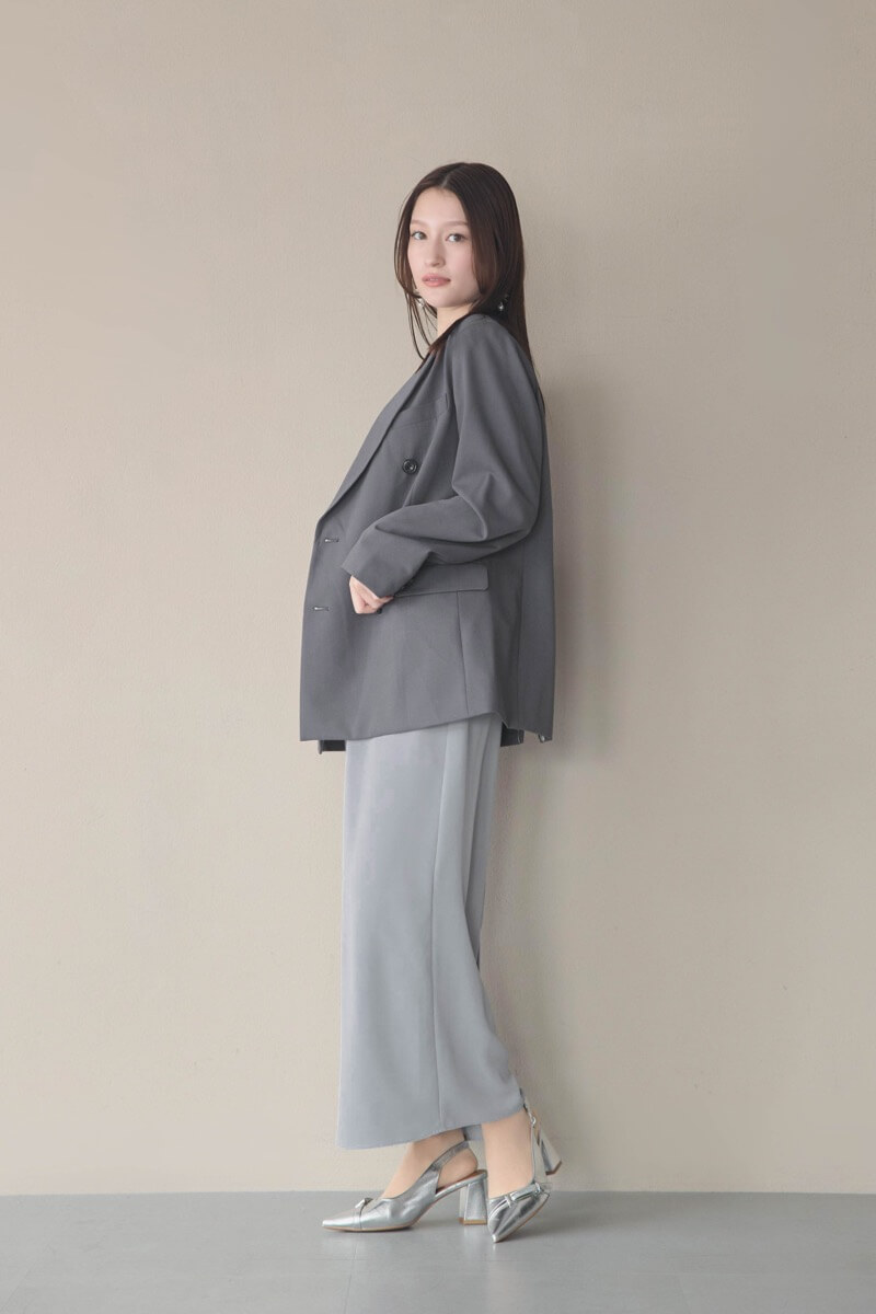 ブルーグレーのペプラムドレスの商品画像8