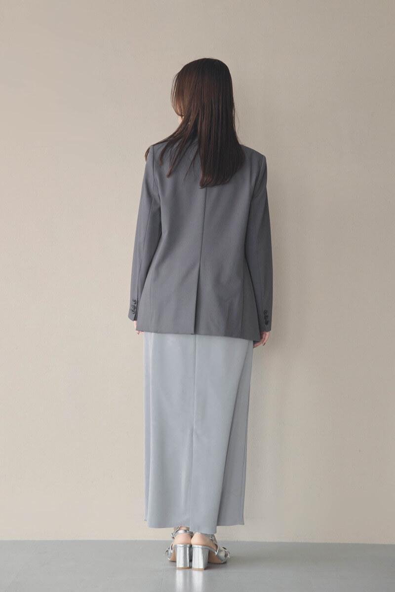 ブルーグレーのペプラムドレスの商品画像9