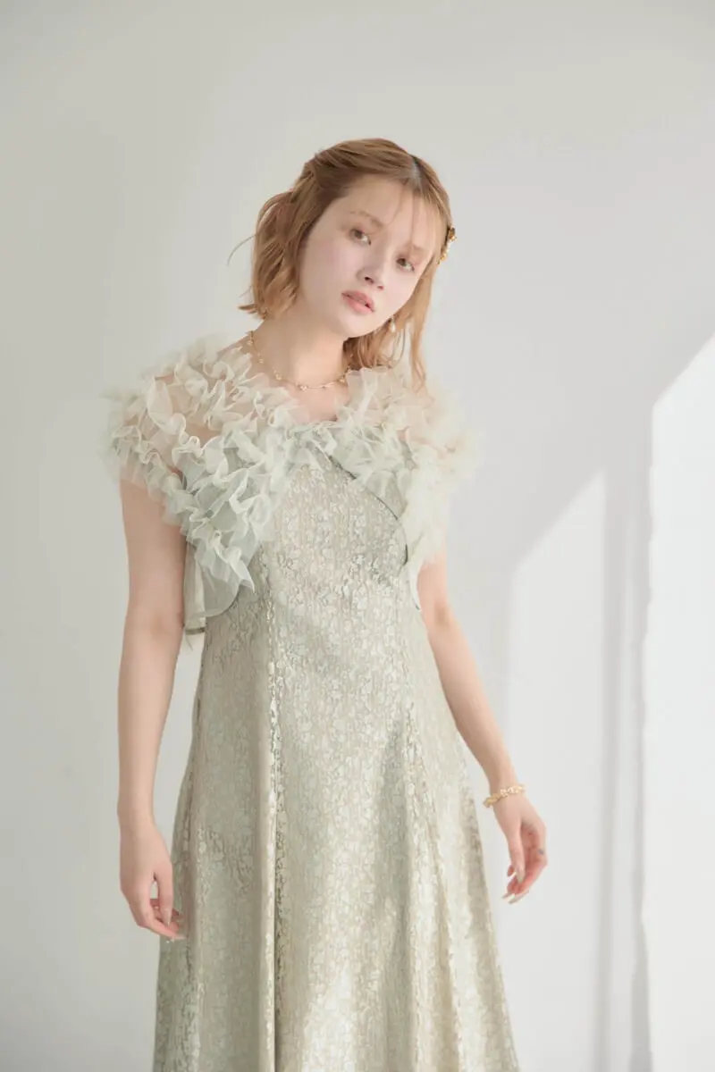 グリーンのフリルボレロセットレースドレス | Dorry doll | M | 結婚式