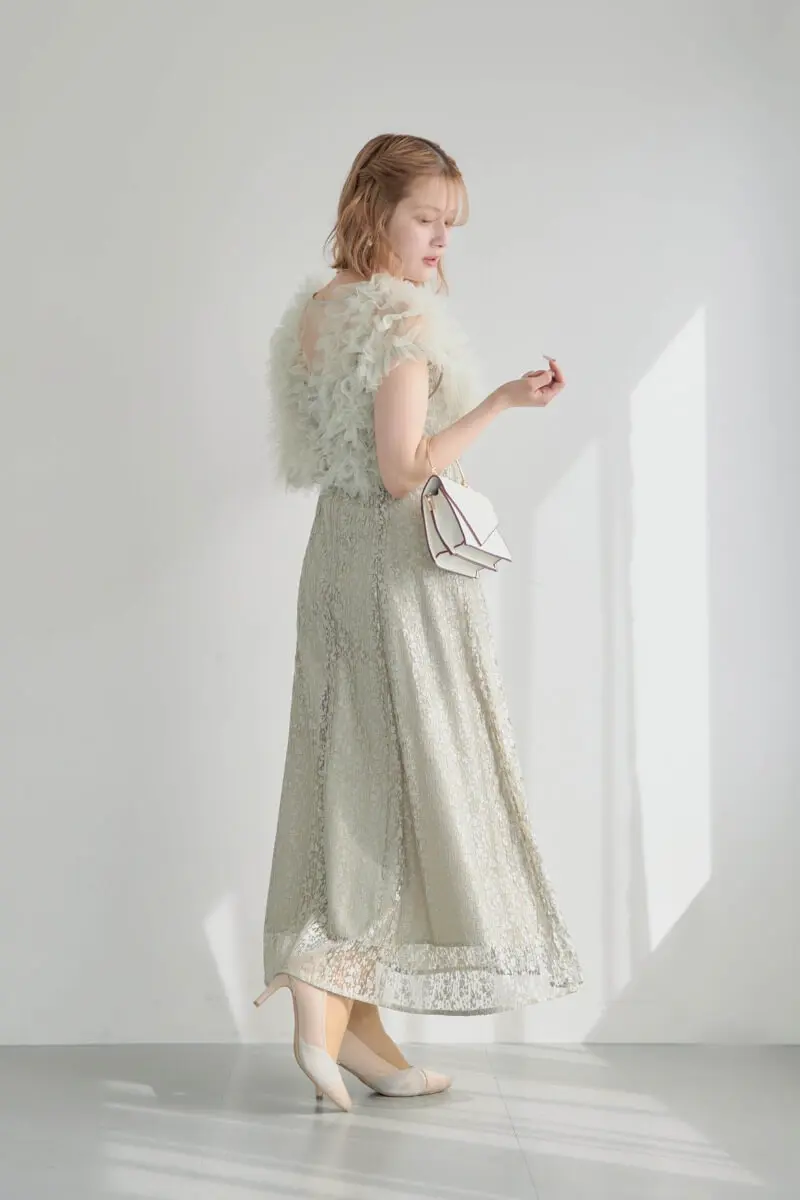 グリーンのフリルボレロセットレースドレス | Dorry doll | M | 結婚式