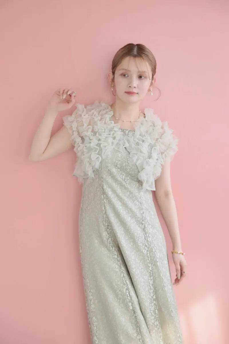 グリーンのフリルボレロセットレースドレス | Dorry doll | M | 結婚式
