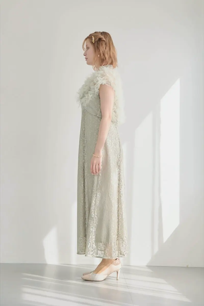 グリーンのフリルボレロセットレースドレス | Dorry doll | M | 結婚式
