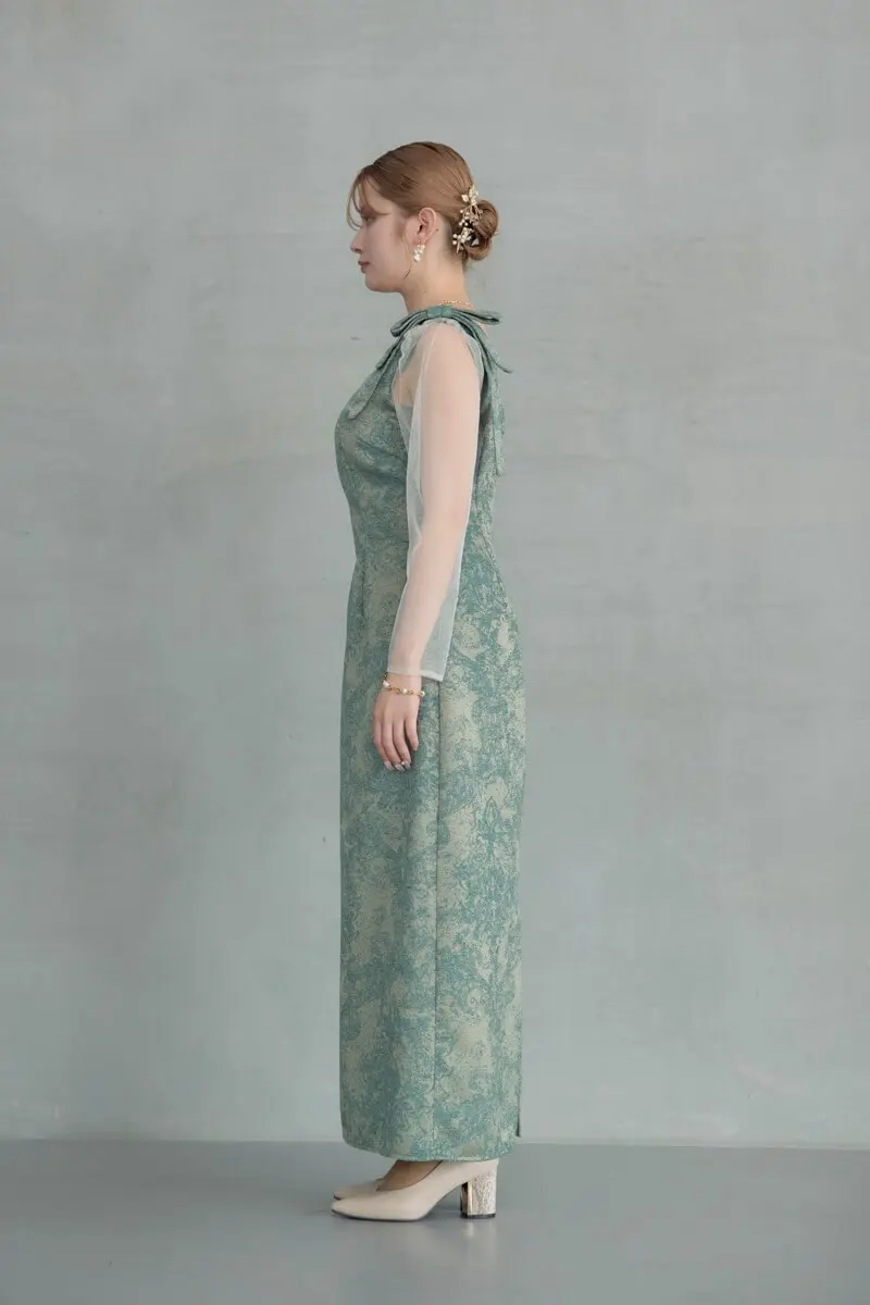 LERURE ショルダーリボン ジャガードドレス Shoulder ribbon jacquard dressのドレス|Dorry Doll / LE'RURE