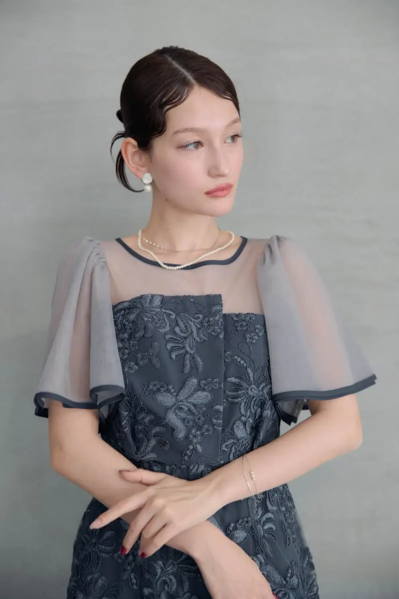ネイビーのヴィンテージレースドレス | et.UNiVER | M | 結婚式