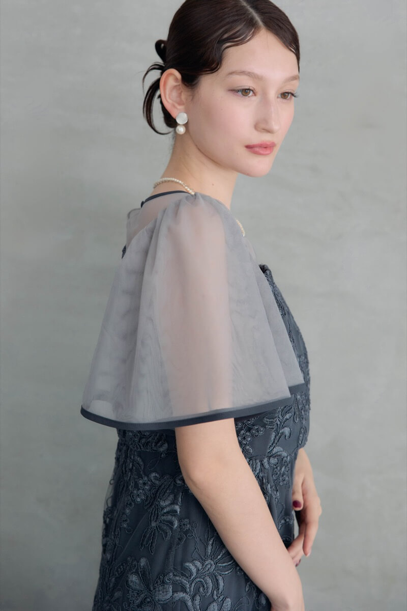 ネイビーのヴィンテージレースドレスの商品画像15