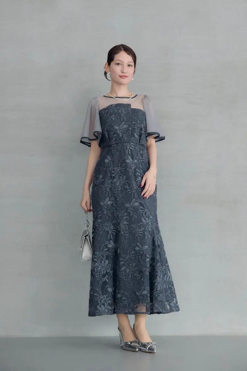 et.univer ヴィンテージレースドレス ネイビーのヴィンテージレースドレス | et.UNiVER | M | 結婚式