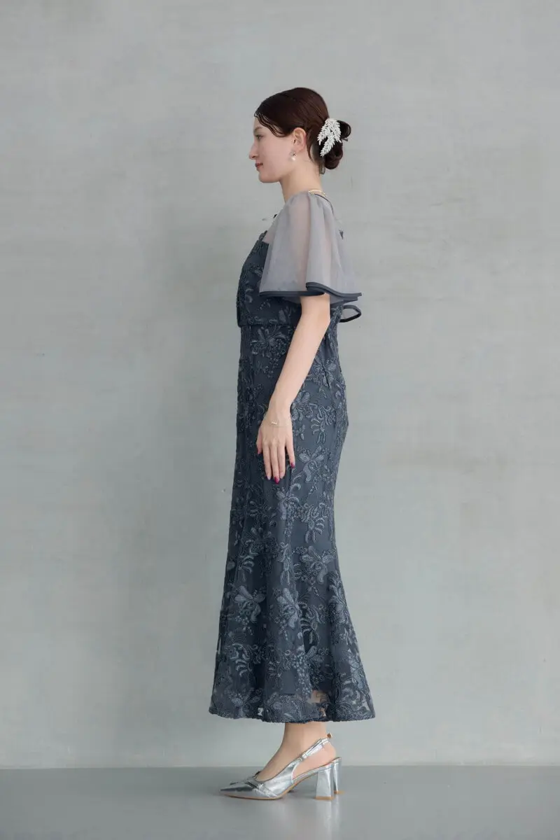 ネイビーのヴィンテージレースドレス | et.UNiVER | M | 結婚式