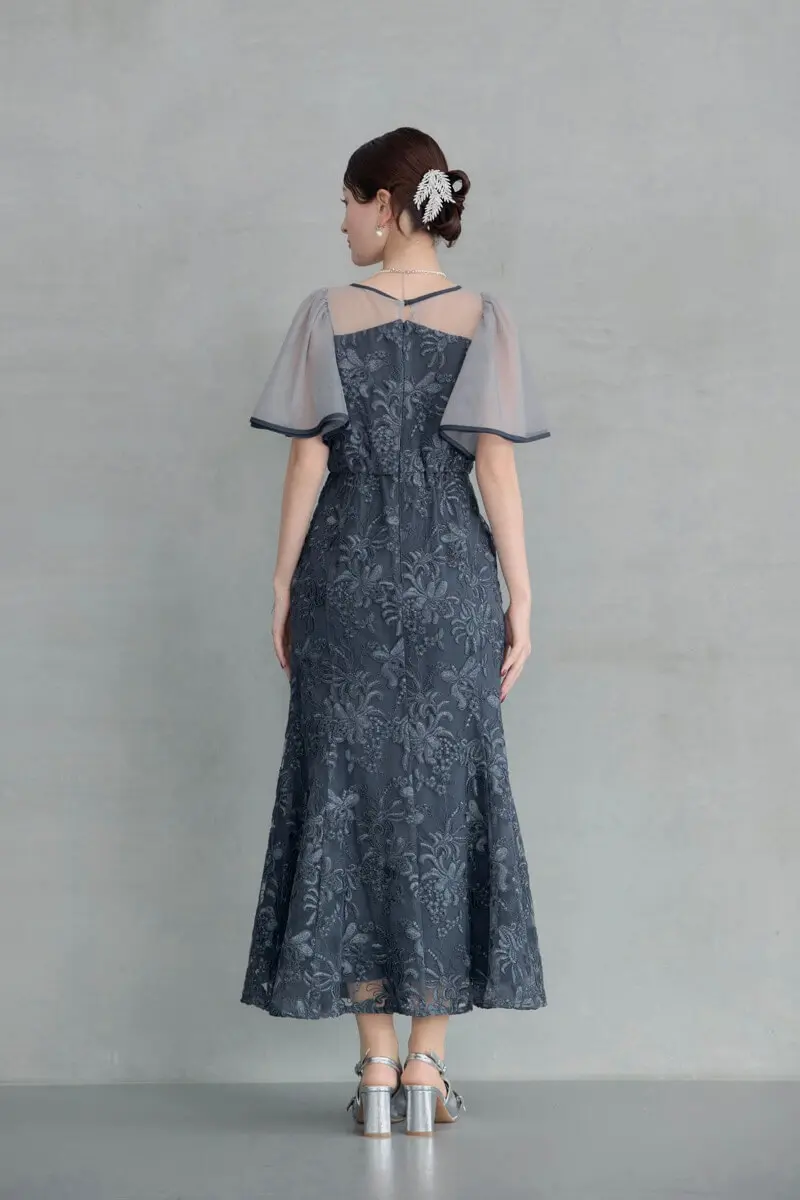 ネイビーのヴィンテージレースドレス | et.UNiVER | M | 結婚式