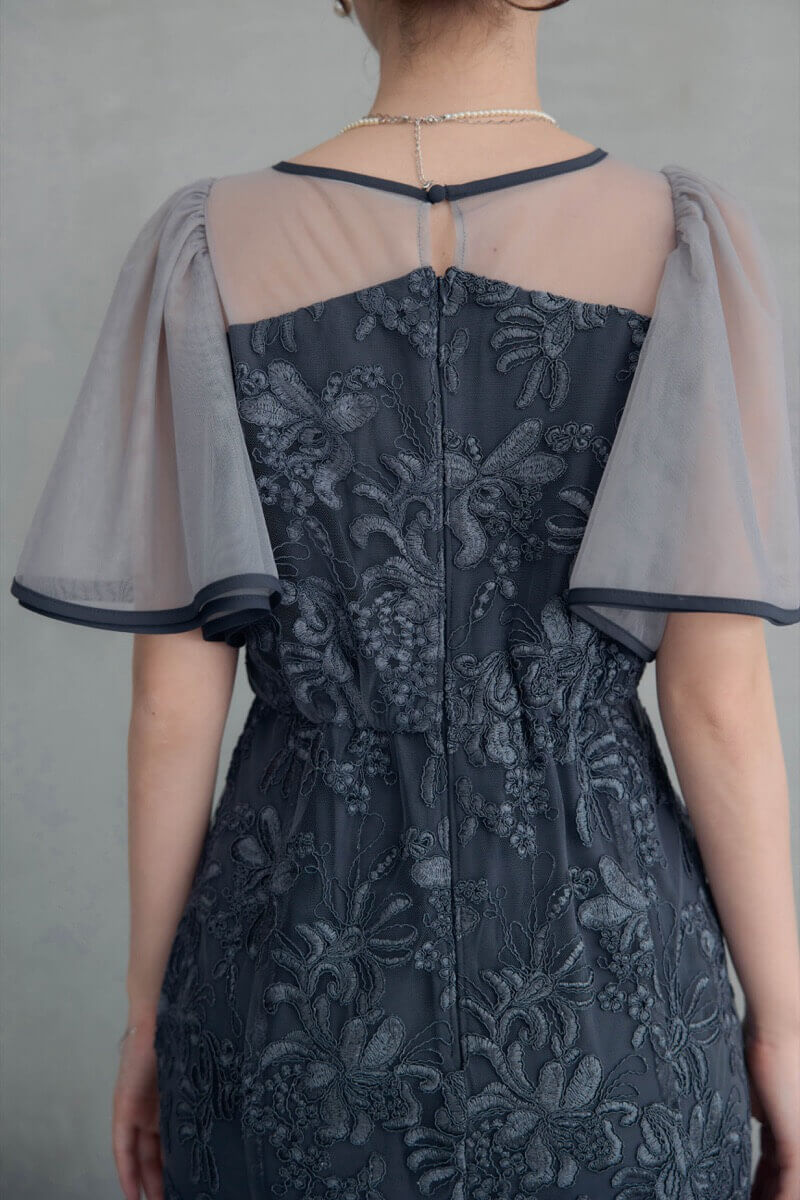 ネイビーのヴィンテージレースドレスの商品画像6