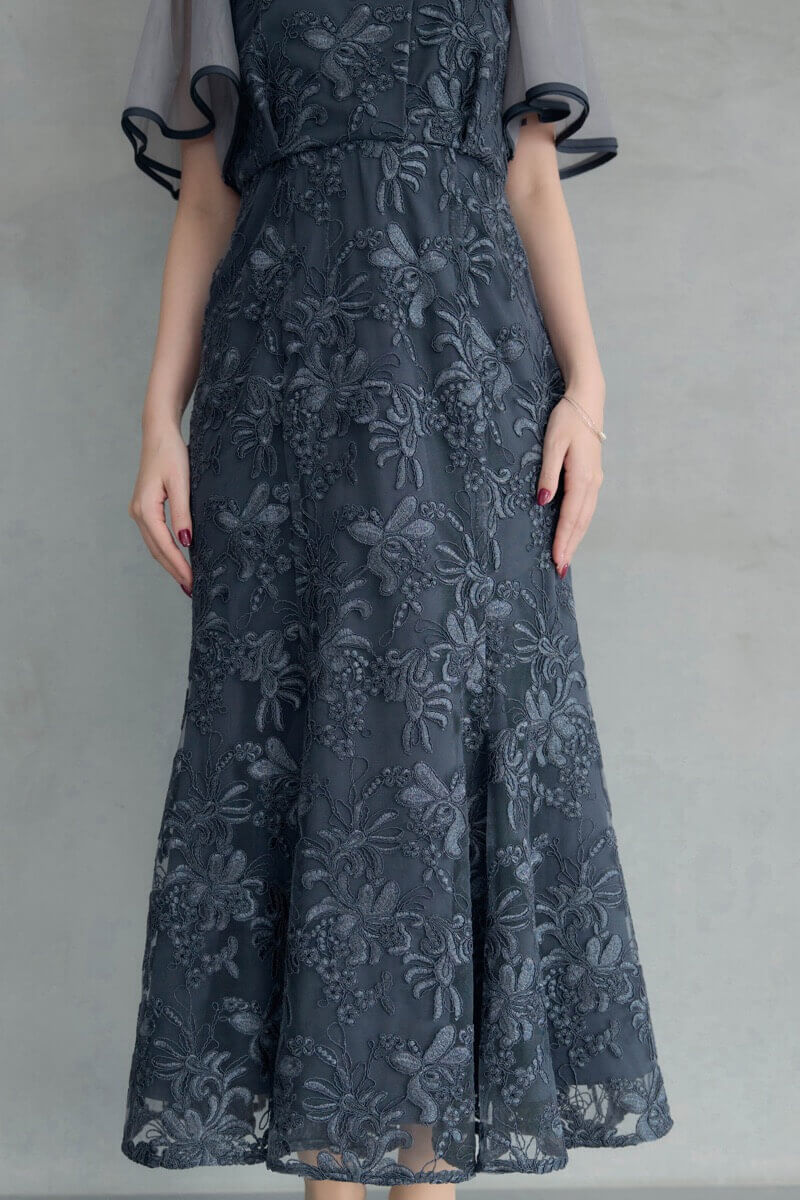 ネイビーのヴィンテージレースドレスの商品画像7