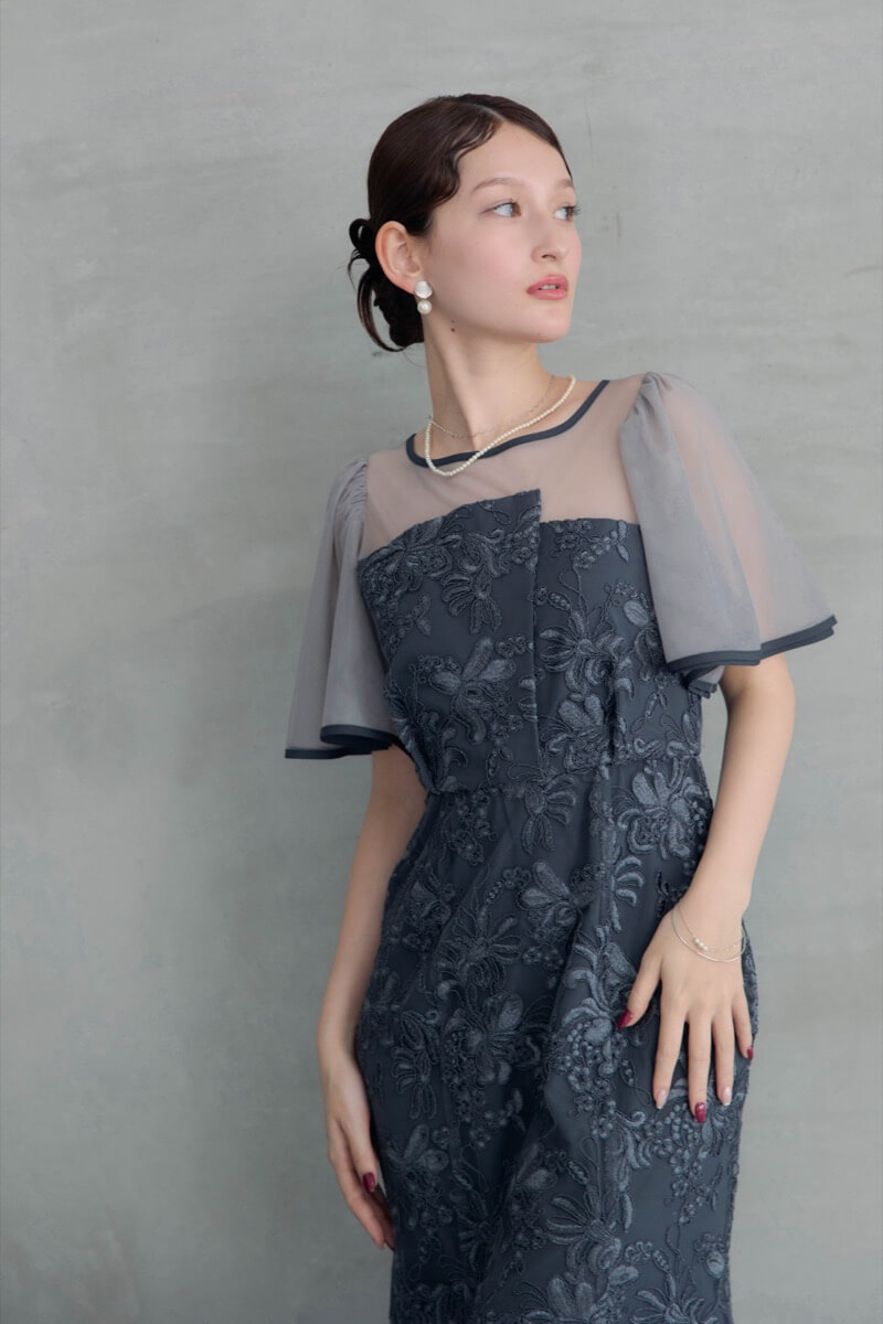 ネイビーのヴィンテージレースドレスの商品画像9