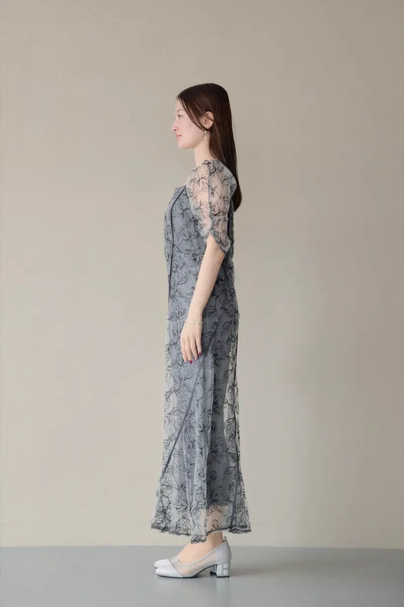 ブラックのウェーブパイピングフレアドレス | ANDRESD | M | 結婚式