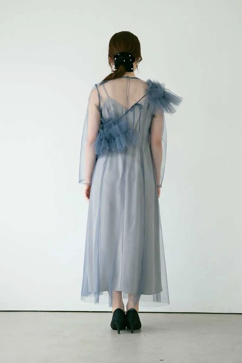 ブルーのMultiwayボリュームチュールドレス | ANDRESD | S | 結婚式